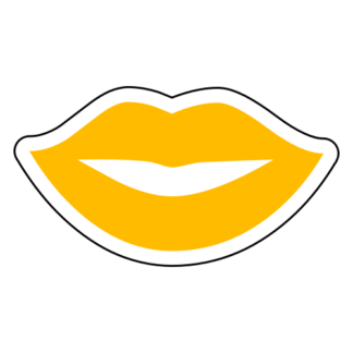 Kiss Lips Sticker (Yellow)